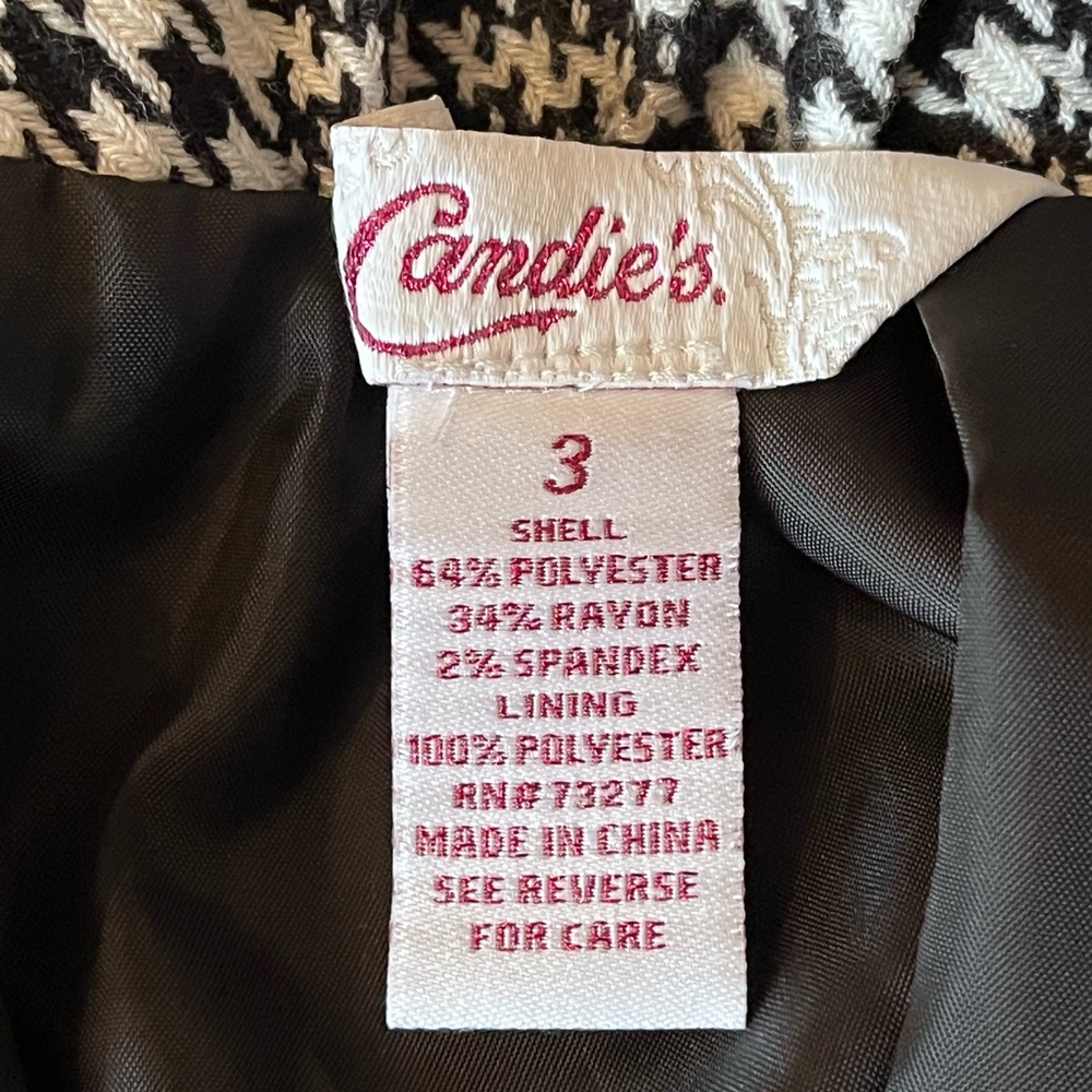 Candie's Black & White Pleated Hounds tooth A-Line Mini Skirt – Size 3 🖤🤍 - Picture 3 of 9